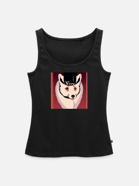 Polarfuchs mit Bowler - Frauen Premium Organic Tank Top - Schwarz