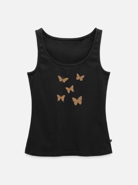 Schmetterlinge Silhouetten - Frühling flattern - Frauen Premium Organic Tank Top - Schwarz
