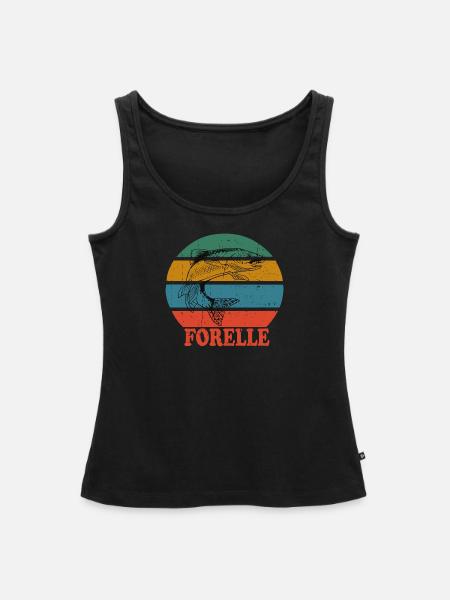 Retro Forelle - Frauen Premium Organic Tank Top - Schwarz