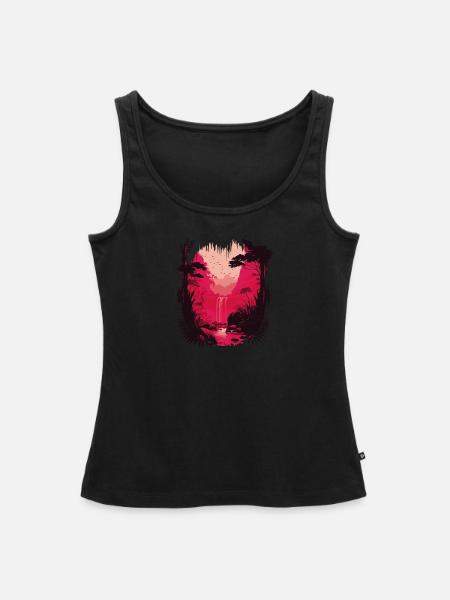 Tropischer Wasserfall - Frauen Premium Organic Tank Top - Schwarz