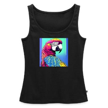 Neon Ara - Frauen Premium Organic Tank Top - Schwarz - Vorne - AI Model Female 172 light (172cm)