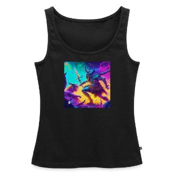 Cyber Viking - Frauen Premium Organic Tank Top - Schwarz - Vorne - AI Model Female 172 light (172cm)