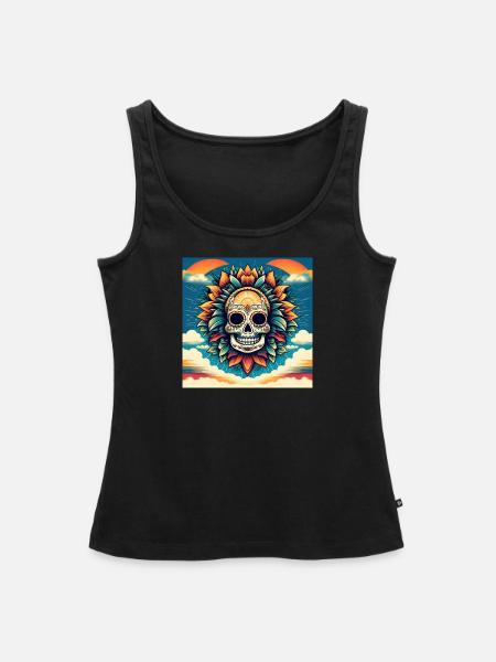 mexican sun artwork death - Frauen Premium Organic Tank Top - Schwarz