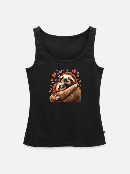 True love Faultiere - Frauen Premium Organic Tank Top - Schwarz