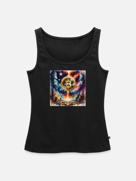 Bitcoin Blocks Art - Frauen Premium Organic Tank Top - Schwarz