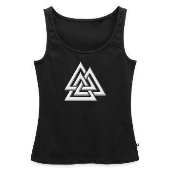 Valknut, Wotan's Knoten, Walknot, Odin, Walhalla - Frauen Premium Organic Tank Top - Schwarz - Vorne - AI Model Female 172 light (172cm)