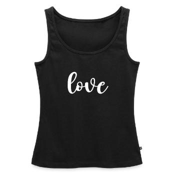 Calligraphie des écritures d’amour - Débardeur bio Premium Femme - noir - Devant - AI Model Female 172 light (172cm)
