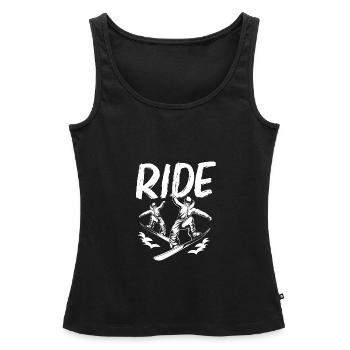 Snowboard Snowboard Vacances snowboard Snowboarders - Débardeur bio Premium Femme - noir - Devant - AI Model Female 172 light (172cm)
