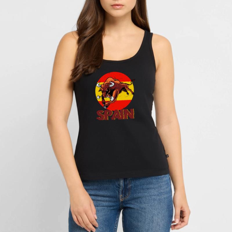 Spain Spanish Flag USA Mallorca Madrid Ameri Women’s Premium Organic Tank top