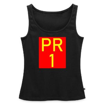 PR 1 Randonnée Madère Vereda do Areeiro - Débardeur bio Premium Femme - noir - Devant - AI Model Female 172 light (172cm)