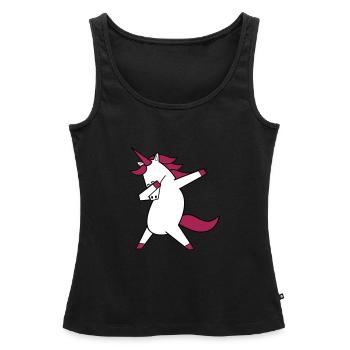 tamponner la licorne - Débardeur bio Premium Femme - noir - Devant - AI Model Female 172 light (172cm)