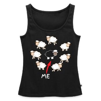 Mouton noir - Débardeur bio Premium Femme - noir - Devant - AI Model Female 172 light (172cm)