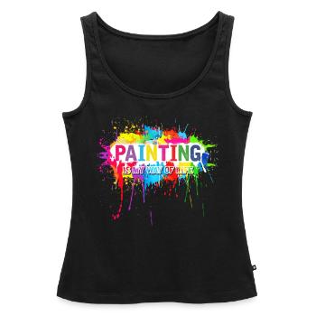 Painter Artist Art Paint Painting Brush Paint - Women’s Premium Organic Tank top - black - Front - AI Model Female 172 light (172cm)