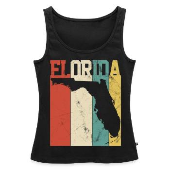 FLORIDA - Women’s Premium Organic Tank top - black - Front - AI Model Female 172 light (172cm)