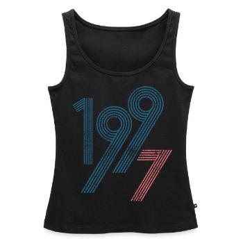 1997 - Women’s Premium Organic Tank top - black - Front - AI Model Female 172 light (172cm)