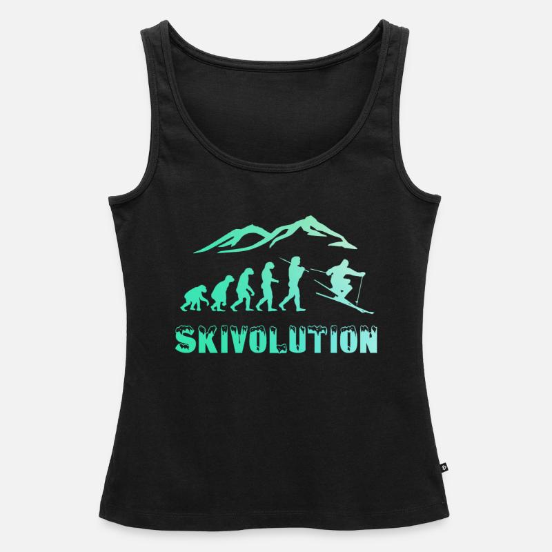 Evolution skieur neige hiver - Débardeur bio Premium Femme - noir
