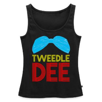 Tweedle Dee et Tweedle Dum Chemises partenaires - Débardeur bio Premium Femme - noir - Devant - AI Model Female 172 light (172cm)
