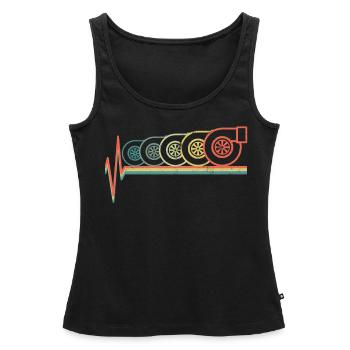 turbo - Débardeur bio Premium Femme - noir - Devant - AI Model Female 172 light (172cm)