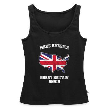 Make America Great Britain Again Drapeau britannique - Débardeur bio Premium Femme - noir - Devant - AI Model Female 172 light (172cm)
