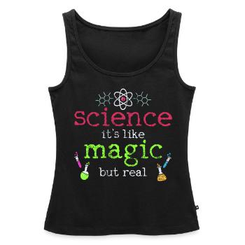 Science science science - Débardeur bio Premium Femme - noir - Devant - AI Model Female 172 light (172cm)