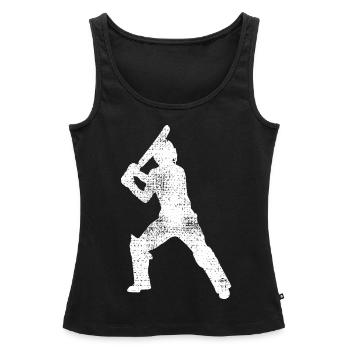 Joueur de cricket joueur de cricket - Débardeur bio Premium Femme - noir - Devant - AI Model Female 172 light (172cm)