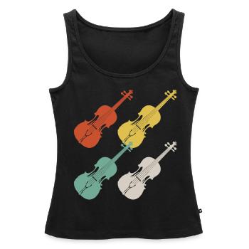 Violin fiddle violin - Women’s Premium Organic Tank top - black - Front - AI Model Female 172 light (172cm)