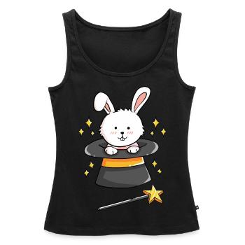 La magie de lapin - Débardeur bio Premium Femme - noir - Devant - AI Model Female 172 light (172cm)