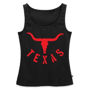 Texas - Débardeur bio Premium Femme - noir - Devant - AI Model Female 172 light (172cm)
