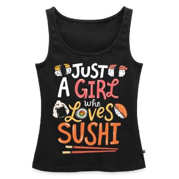 Sushi - Débardeur bio Premium Femme - noir - Devant - AI Model Female 172 light (172cm)