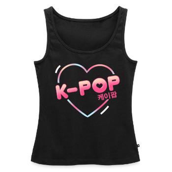 K-Pop pop coréenne - Débardeur bio Premium Femme - noir - Devant - AI Model Female 172 light (172cm)
