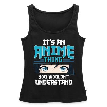 Anime - Women’s Premium Organic Tank top - black - Front - AI Model Female 172 light (172cm)