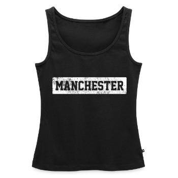 Manchester - Débardeur bio Premium Femme - noir - Devant - AI Model Female 172 light (172cm)