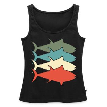 Pêche au thon au large - Débardeur bio Premium Femme - noir - Devant - AI Model Female 172 light (172cm)