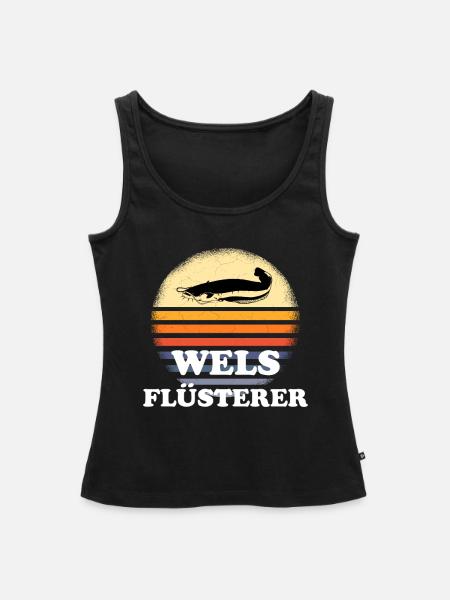 Wels Angeln Waller - Frauen Premium Organic Tank Top - Schwarz