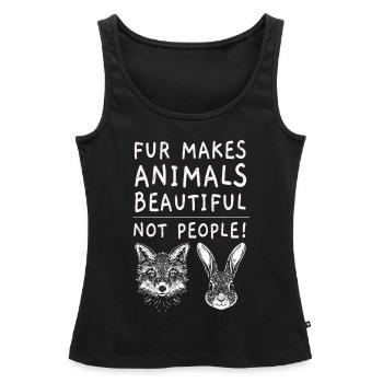 Activiste des droits des animaux activiste des droits des animaux veganisme vegan - Débardeur bio Premium Femme - noir - Devant - AI Model Female 172 light (172cm)