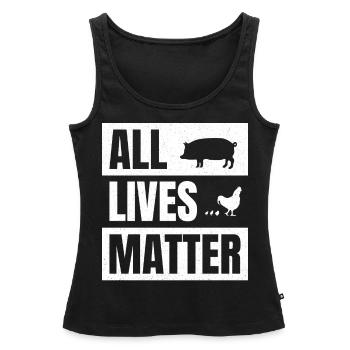 Activiste des droits des animaux activiste des droits des animaux veganisme vegan - Débardeur bio Premium Femme - noir - Devant - AI Model Female 172 light (172cm)