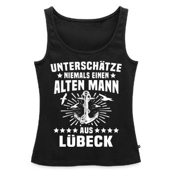 Lübeck Luebeck - Frauen Premium Organic Tank Top - Schwarz - Vorne - AI Model Female 172 light (172cm)