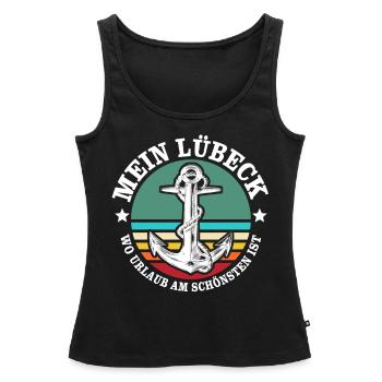 Lübeck Ostsee Sprüche Lübecker - Frauen Premium Organic Tank Top - Schwarz - Vorne - AI Model Female 172 light (172cm)