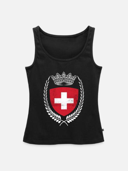 Schweiz Flagge - Frauen Premium Organic Tank Top - Schwarz