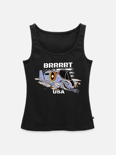 A-10-Warimogflugzeug A10 Thunderbird Brrrrrt - Frauen Premium Organic Tank Top - Schwarz