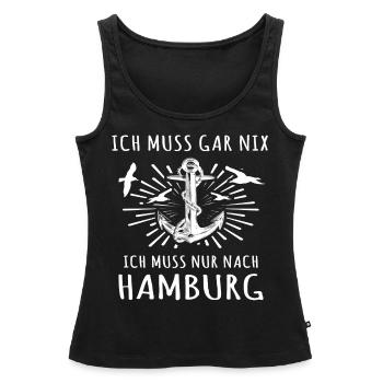 Hamburg Sprüche Hamburger - Frauen Premium Organic Tank Top - Schwarz - Vorne - AI Model Female 172 light (172cm)