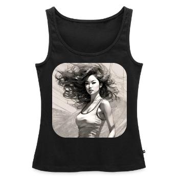 Fille cool - Débardeur bio Premium Femme - noir - Devant - AI Model Female 172 light (172cm)