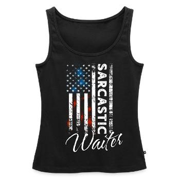 Sarkastischer Kellner - Frauen Premium Organic Tank Top - Schwarz - Vorne - AI Model Female 172 light (172cm)
