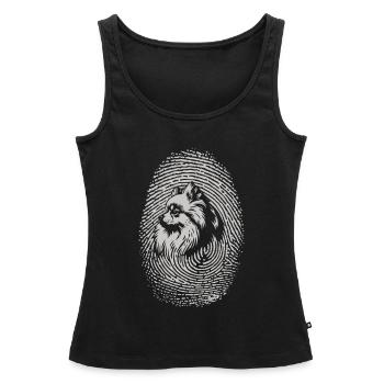 Pomeranian Fingerprint Kreativer Pomeranian - Frauen Premium Organic Tank Top - Schwarz - Vorne - AI Model Female 172 light (172cm)