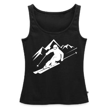 Skieurs Ski Hiver Vacances d’hiver Sports d’hiver - Débardeur bio Premium Femme - noir - Devant - AI Model Female 172 light (172cm)