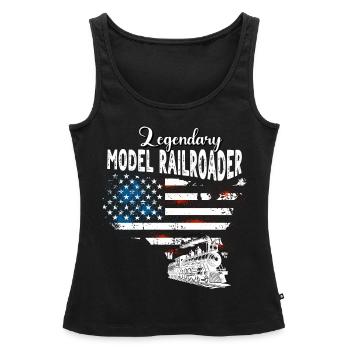 Modelleisenbahner US - Frauen Premium Organic Tank Top - Schwarz - Vorne - AI Model Female 172 light (172cm)