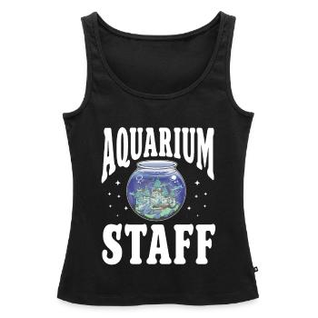 Aquariophile d’aquarium d’aquarium - Débardeur bio Premium Femme - noir - Devant - AI Model Female 172 light (172cm)