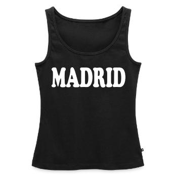 Madrid - Débardeur bio Premium Femme - noir - Devant - AI Model Female 172 light (172cm)