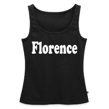 Florence - Débardeur bio Premium Femme - noir - Devant - AI Model Female 172 light (172cm)