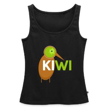 kiwi - Débardeur bio Premium Femme - noir - Devant - AI Model Female 172 light (172cm)